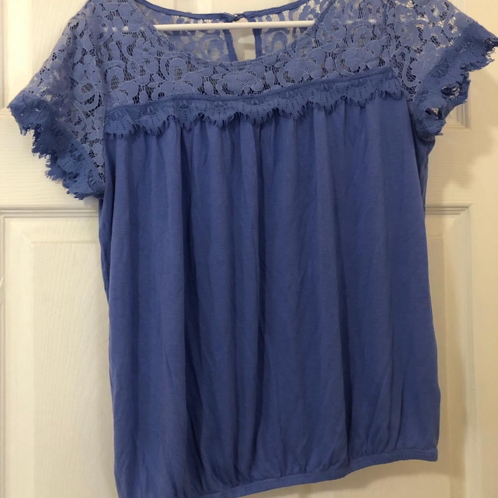New York and company blue blouse